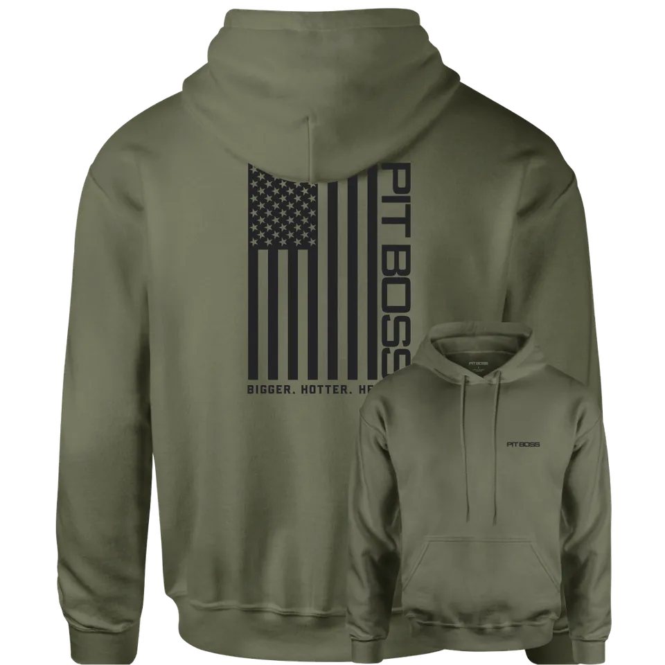 pit-boss-vertical-flag-hoody-sudadera-con-capucha-army-green-con-logo-woodmark-y image 1