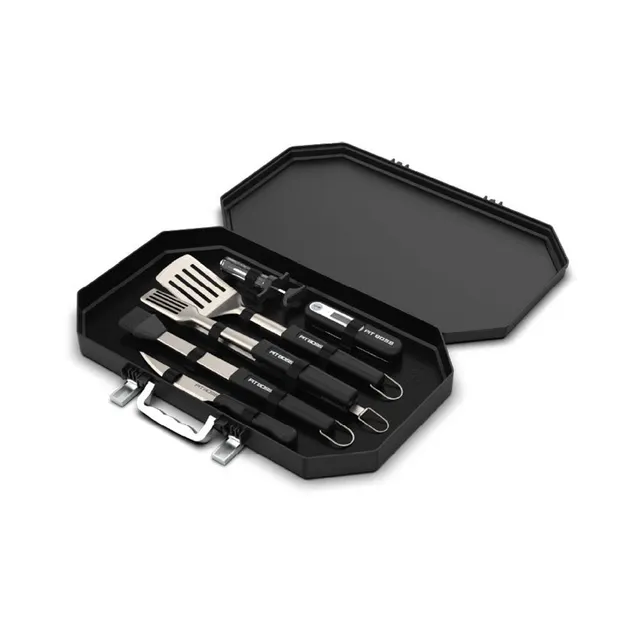 pit-boss-6-piece-bbq-toolset-with-case-set-de-6-utensilios-de-barbacoa-en-acero- image 1