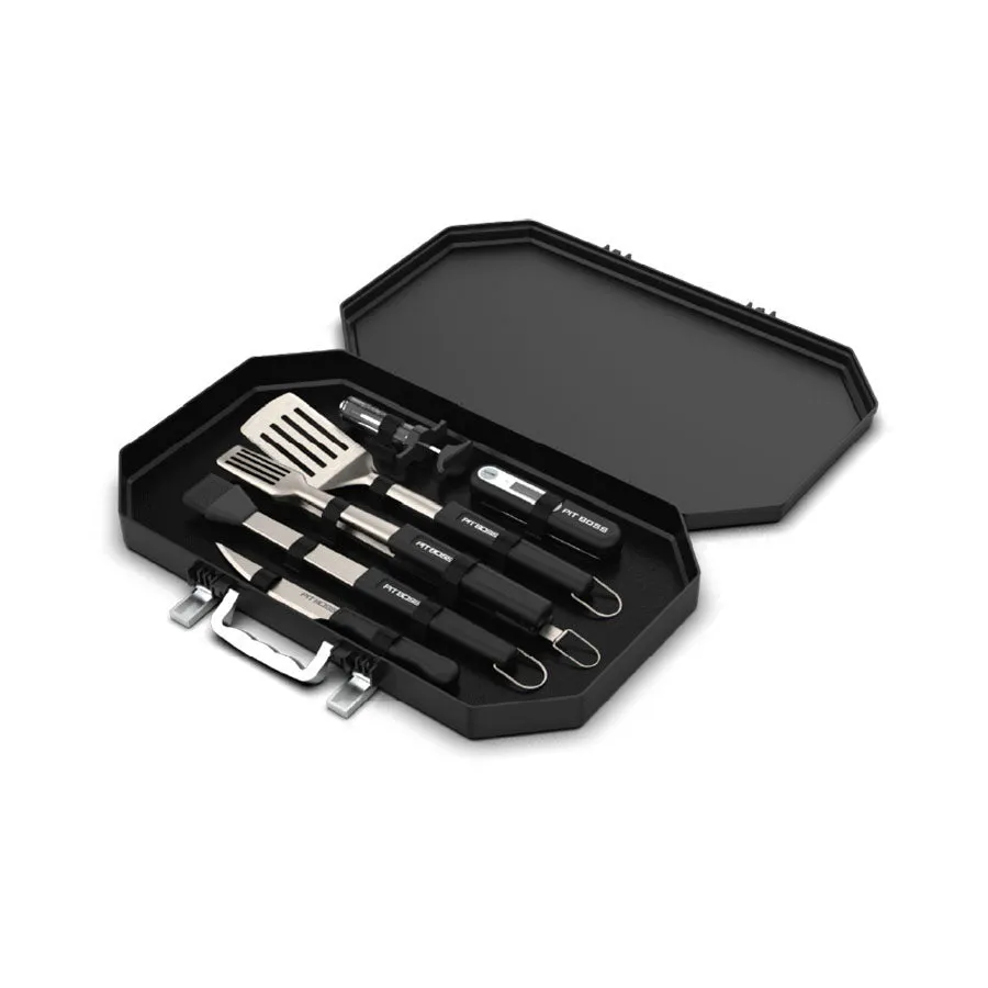 pit-boss-6-piece-bbq-toolset-with-case-set-de-6-utensilios-de-barbacoa-en-acero- image 1