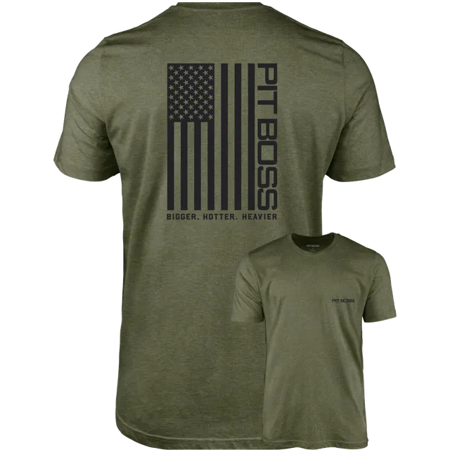 pit-boss-vertical-flag-camiseta-de-hombre-color-military-heather-green-logo-y-ba image 1