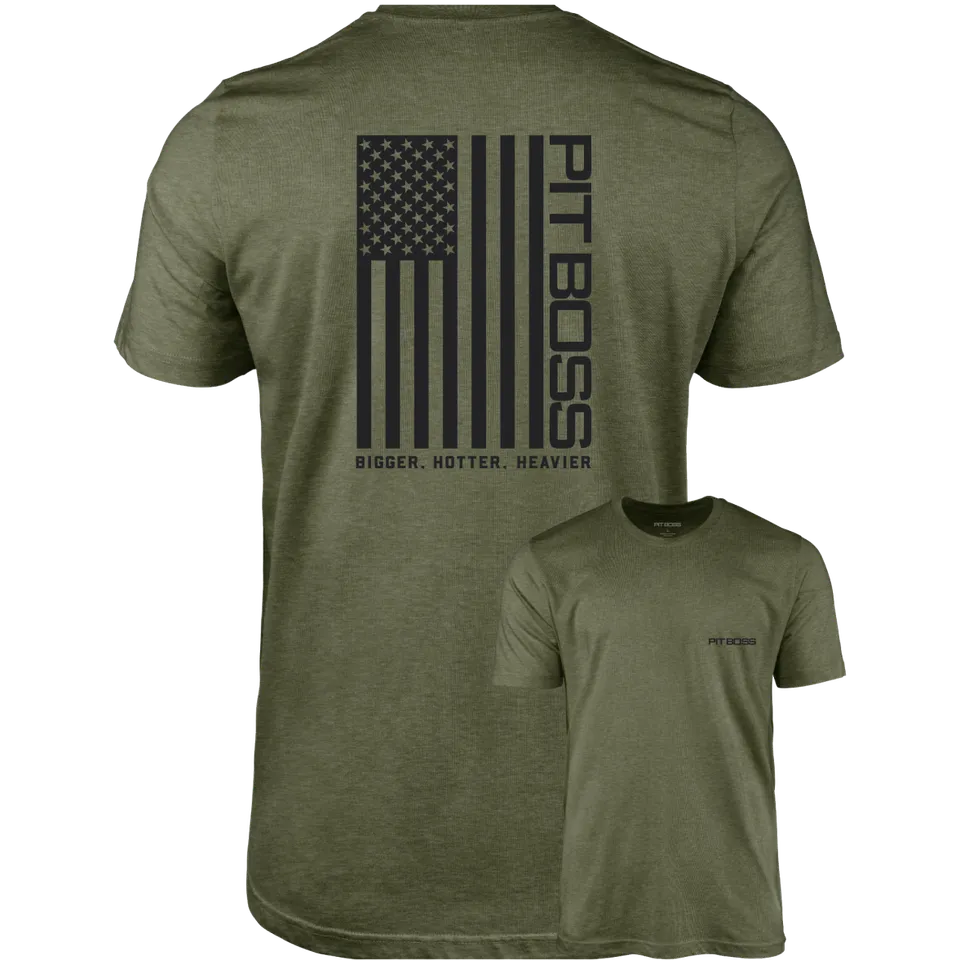 pit-boss-vertical-flag-camiseta-de-hombre-color-military-heather-green-logo-y-ba image 1