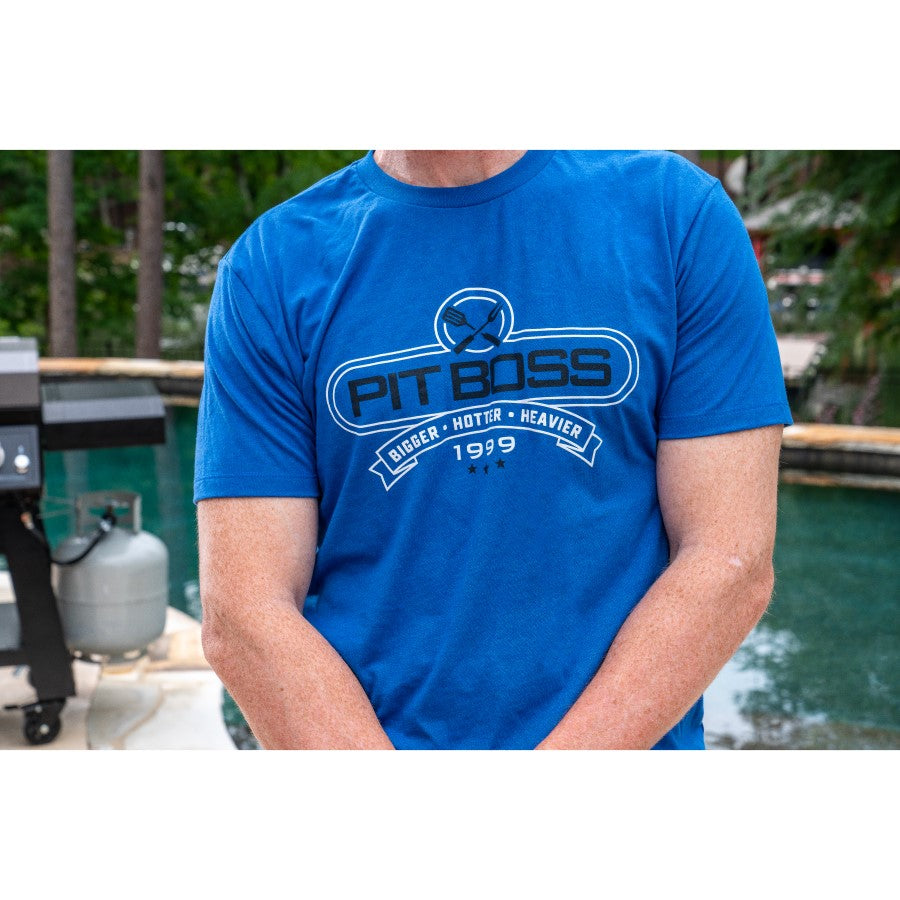 pit-boss-tools-of-the-trade-camiseta-de-hombre-color-royal-heather-logo-con-herr image 2