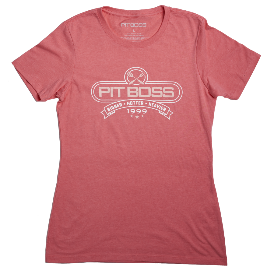 pit-boss-tools-of-the-trade-camiseta-de-mujer-color-pink-lemonade-heather-logo-c image 1