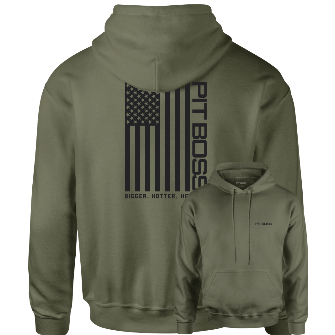 pit-boss-vertical-flag-hoody-sudadera-con-capucha-army-green-con-logo-woodmark-y image 1