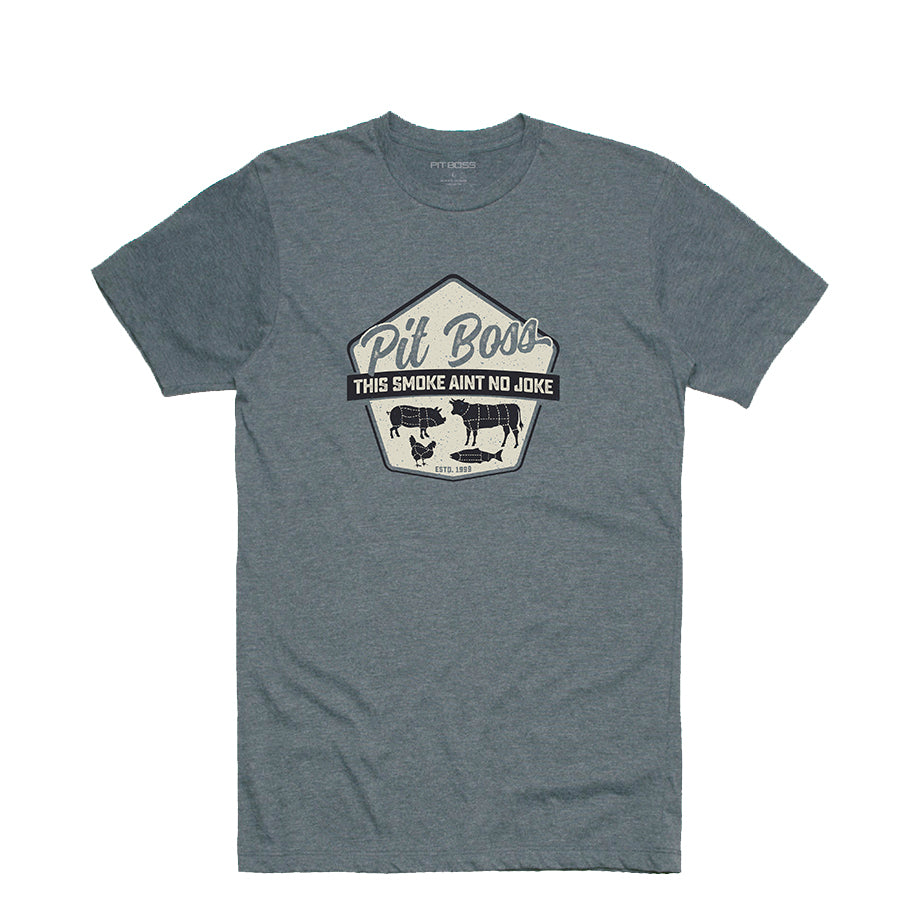 pit-boss-men-s-titanium-heather-masters-of-smoke-t-shirt image 1