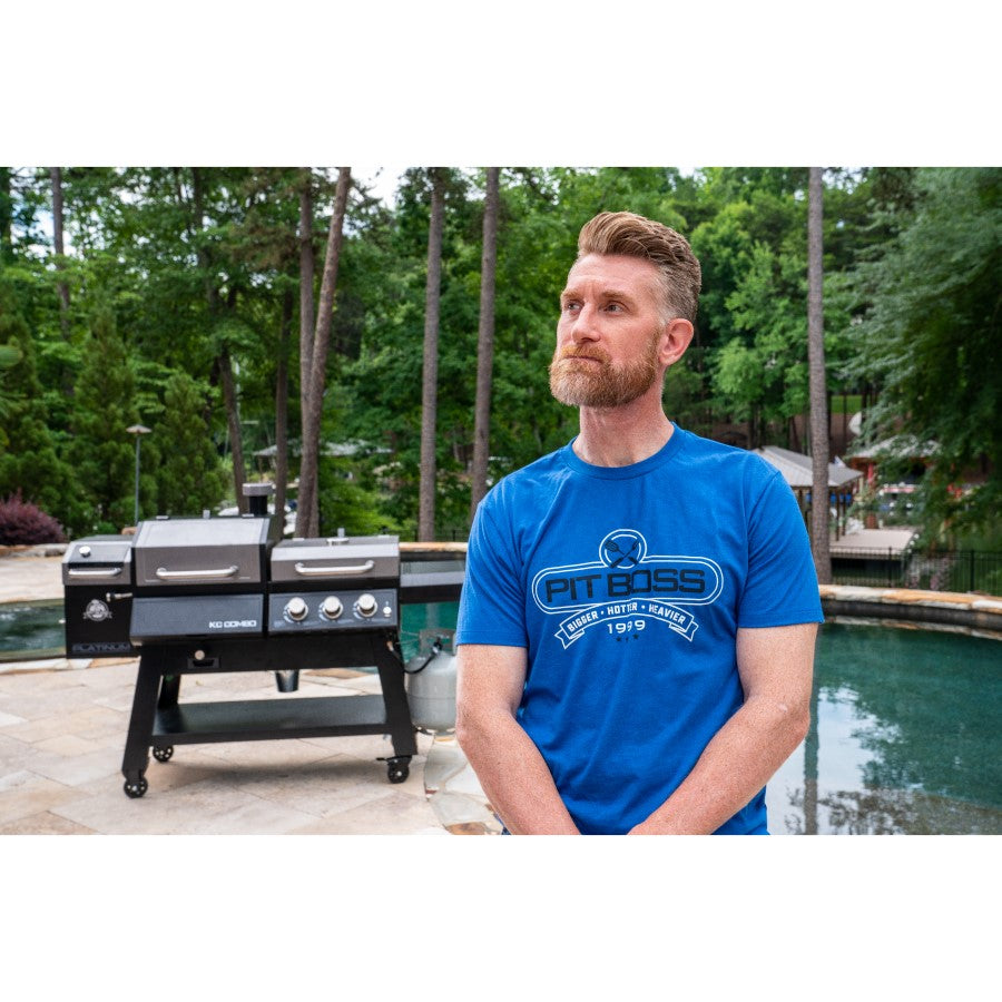 pit-boss-tools-of-the-trade-camiseta-de-hombre-color-royal-heather-logo-con-herr image 3