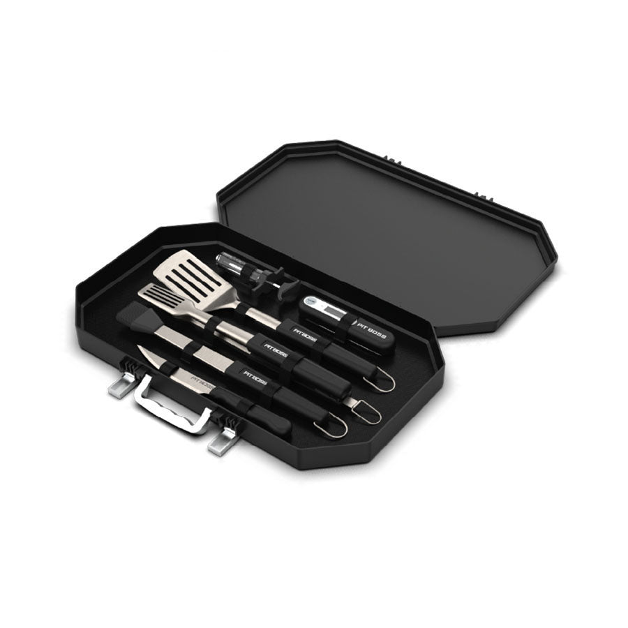 pit-boss-6-piece-bbq-toolset-with-case-set-de-6-utensilios-de-barbacoa-en-acero- image 1
