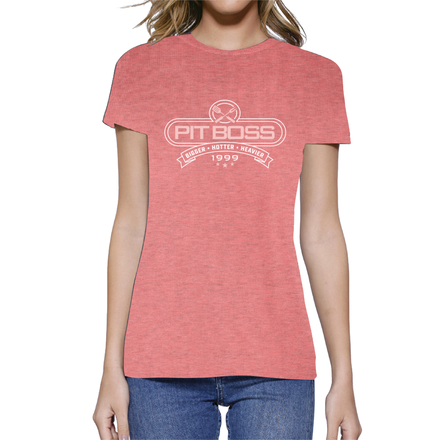pit-boss-tools-of-the-trade-camiseta-de-mujer-color-pink-lemonade-heather-logo-c image 2