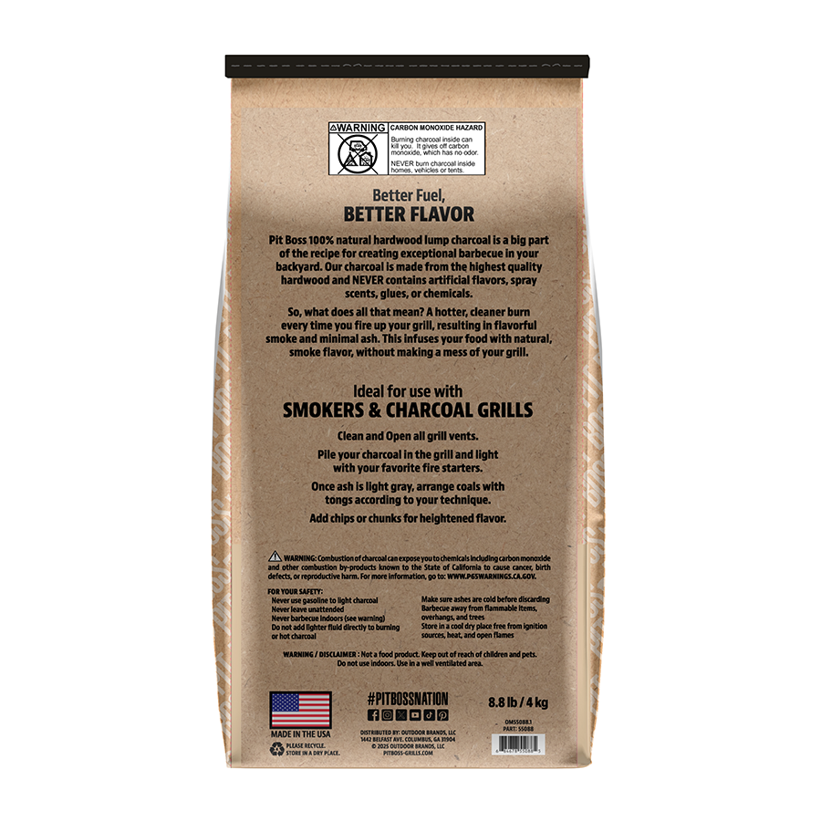 pit-boss-signature-blend-lump-charcoal-8-8lb-carb-n-vegetal-en-trozos-100-madera image 2